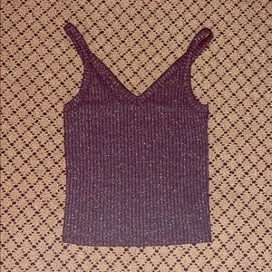American Eagle Metallic Gray cropped tank
